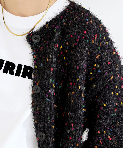 B.C STOCK（ベーセーストック）の「《追加8》【WEB＋一部店舗限定】 ポコポコヤーンミックス2WAYカーディガン（カーディガン/ボレロ・レディース・ブラック・FREE）」の13枚目の写真