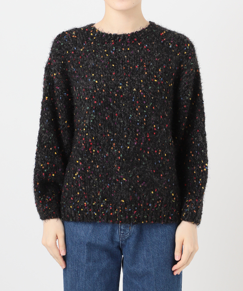 B.C STOCK（ベーセーストック）の「《追加8》【WEB＋一部店舗限定】 ポコポコヤーンミックス2WAYカーディガン（カーディガン/ボレロ・レディース・ブラック・FREE）」の12枚目の写真