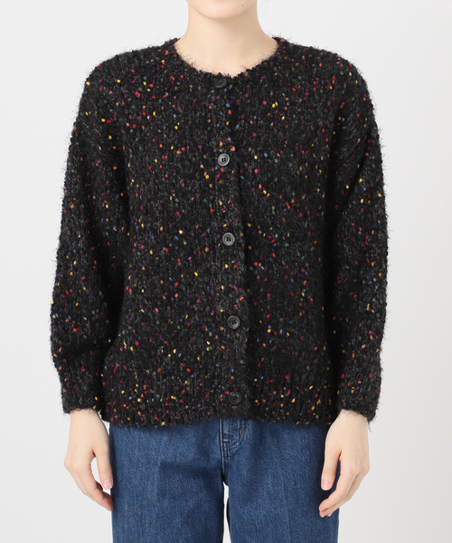B.C STOCK（ベーセーストック）の「《追加8》【WEB＋一部店舗限定】 ポコポコヤーンミックス2WAYカーディガン（カーディガン/ボレロ・レディース・ブラック・FREE）」の11枚目の写真