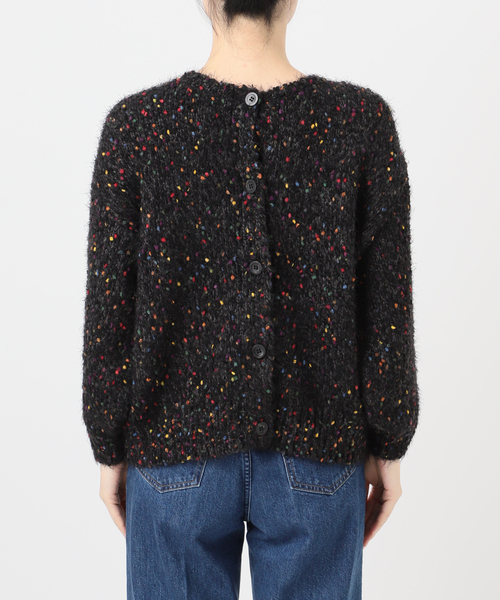 B.C STOCK（ベーセーストック）の「《追加8》【WEB＋一部店舗限定】 ポコポコヤーンミックス2WAYカーディガン（カーディガン/ボレロ・レディース・ブラック・FREE）」の9枚目の写真