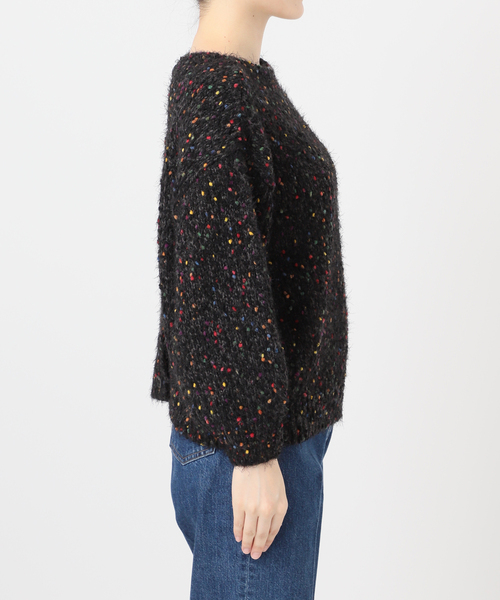 B.C STOCK（ベーセーストック）の「《追加8》【WEB＋一部店舗限定】 ポコポコヤーンミックス2WAYカーディガン（カーディガン/ボレロ・レディース・ブラック・FREE）」の8枚目の写真