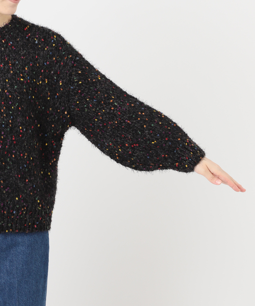 B.C STOCK（ベーセーストック）の「《追加8》【WEB＋一部店舗限定】 ポコポコヤーンミックス2WAYカーディガン（カーディガン/ボレロ・レディース・ブラック・FREE）」の7枚目の写真