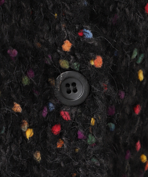 B.C STOCK（ベーセーストック）の「《追加8》【WEB＋一部店舗限定】 ポコポコヤーンミックス2WAYカーディガン（カーディガン/ボレロ・レディース・ブラック・FREE）」の3枚目の写真