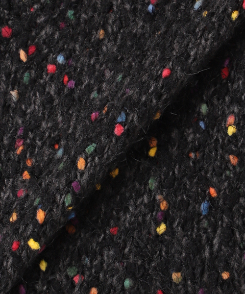 B.C STOCK（ベーセーストック）の「《追加8》【WEB＋一部店舗限定】 ポコポコヤーンミックス2WAYカーディガン（カーディガン/ボレロ・レディース・ブラック・FREE）」の2枚目の写真