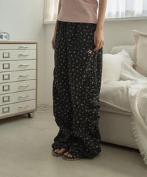 SETUP-EXE（セットアップイーエックスイー）の「FLOWER SHIRRING PANTS / BLACK（その他パンツ）」