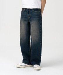 モアワイドデニムパンツ (OIL WASHED INDIGO)