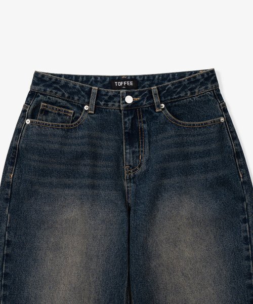 TOFFEE(トフィー)の「モアワイドデニムパンツ (OIL WASHED INDIGO)(デニムパンツ・メンズ・その他・SMALL/MEDIUM/LARGE/X-LARGE)」の3枚目の写真