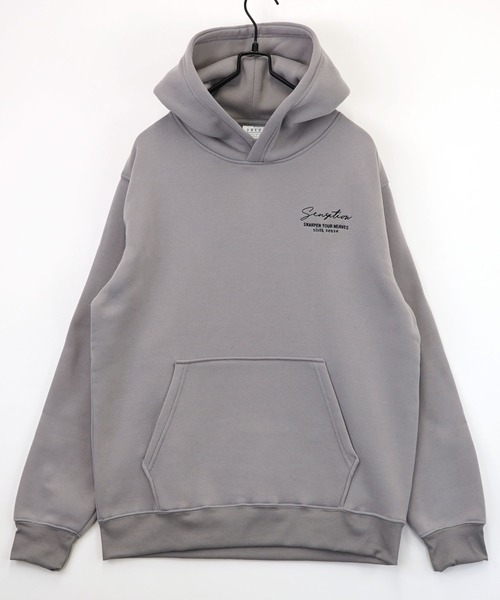 Burner(バーナー)の「【GROOVY STORE】ワンポイント刺繍プルオーバーフーディー 裏起毛(パーカー・メンズ・ホワイト系その他2/ブラック/ブラック系その他2/グレイッシュベージュ/ブルーグリーン/ホワイト系その他/ダークネイビー/スミクロ・M/L/LL)」の6枚目の写真