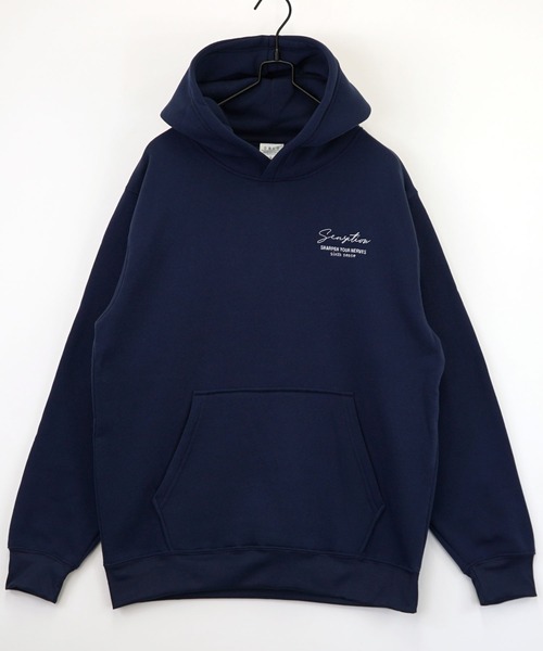 Burner(バーナー)の「【GROOVY STORE】ワンポイント刺繍プルオーバーフーディー 裏起毛(パーカー・メンズ・ホワイト系その他2/ブラック/ブラック系その他2/グレイッシュベージュ/ブルーグリーン/ホワイト系その他/ダークネイビー/スミクロ・M/L/LL)」の8枚目の写真