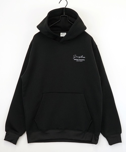 Burner(バーナー)の「【GROOVY STORE】ワンポイント刺繍プルオーバーフーディー 裏起毛(パーカー・メンズ・ホワイト系その他2/ブラック/ブラック系その他2/グレイッシュベージュ/ブルーグリーン/ホワイト系その他/ダークネイビー/スミクロ・M/L/LL)」の4枚目の写真