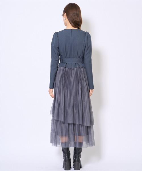 AND COUTURE(アンドクチュール)の「プリーツレイヤードワンピース(ワンピース・レディース・アイボリー/ブラック/ブルーグレー/ブラウン・FREE)」の18枚目の写真