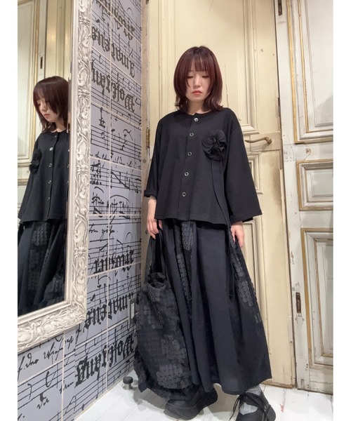 gomme（ゴム）の「ドットフラワーJQ　フラワーバルーンスカート（スカート・レディース・ブラック・MEDIUM）」の20枚目の写真