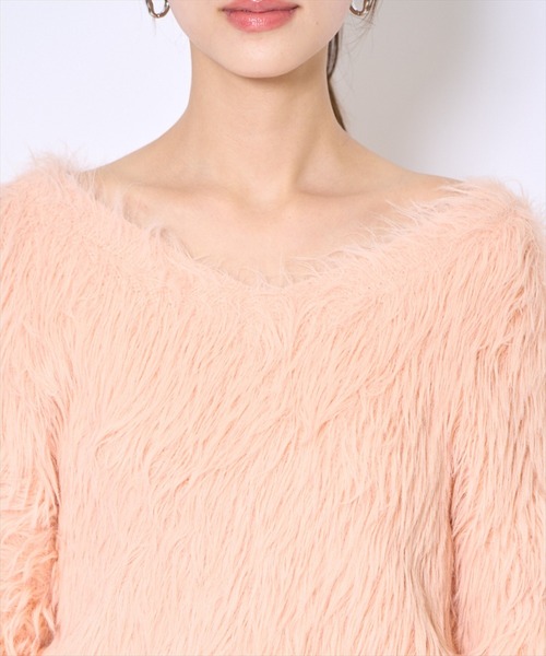 AND COUTURE(アンドクチュール)の「ロングフェザープルオーバー(ニット/セーター・レディース・モカ/グレー/アイボリー/オレンジ・FREE)」の22枚目の写真