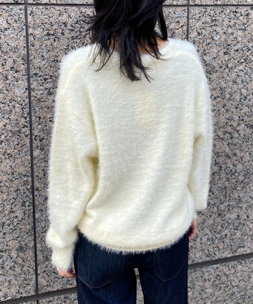 EMMA　ROUGE VIF（エマルージュヴィフ）の「【一部店舗限定】ラメシャギーニットカーディガン（カーディガン/ボレロ・レディース・ホワイト/ベージュ/ネイビー・フリー）」の15枚目の写真