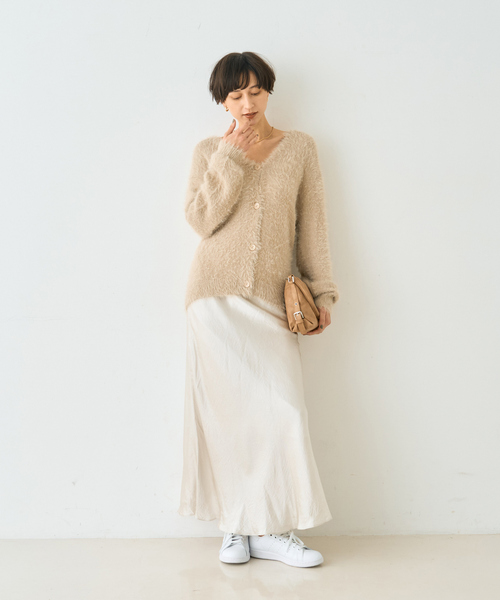 EMMA　ROUGE VIF（エマルージュヴィフ）の「【一部店舗限定】ラメシャギーニットカーディガン（カーディガン/ボレロ・レディース・ホワイト/ベージュ/ネイビー・フリー）」の18枚目の写真