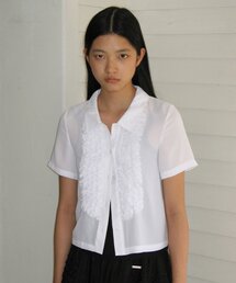 FRILL HALF BLOUSE (WHITE)
