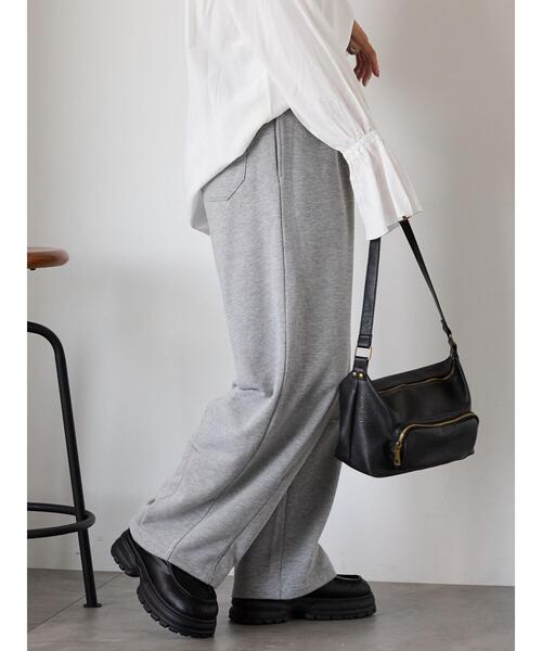 ehka sopo（エヘカソポ）の「カーブスウェットパンツ（スウェットパンツ・レディース・グレー/キナリ/ブラック・F）」の5枚目の写真
