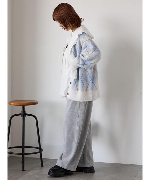 ehka sopo（エヘカソポ）の「カーブスウェットパンツ（スウェットパンツ・レディース・グレー/キナリ/ブラック・F）」の9枚目の写真