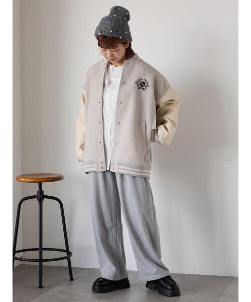 ehka sopo（エヘカソポ）の「カーブスウェットパンツ（スウェットパンツ・レディース・グレー/キナリ/ブラック・F）」の11枚目の写真