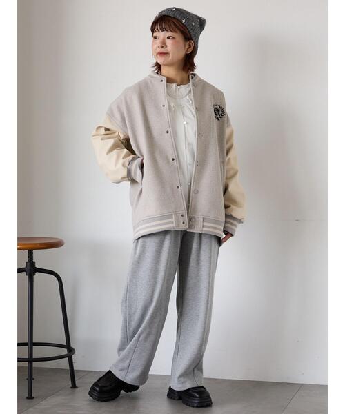 ehka sopo（エヘカソポ）の「カーブスウェットパンツ（スウェットパンツ・レディース・グレー/キナリ/ブラック・F）」の12枚目の写真