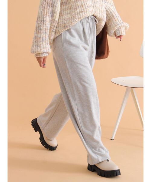 ehka sopo（エヘカソポ）の「カーブスウェットパンツ（スウェットパンツ・レディース・グレー/キナリ/ブラック・F）」の15枚目の写真