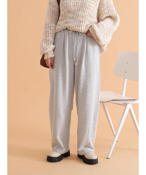 ehka sopo（エヘカソポ）の「カーブスウェットパンツ（スウェットパンツ・レディース・グレー/キナリ/ブラック・F）」の16枚目の写真