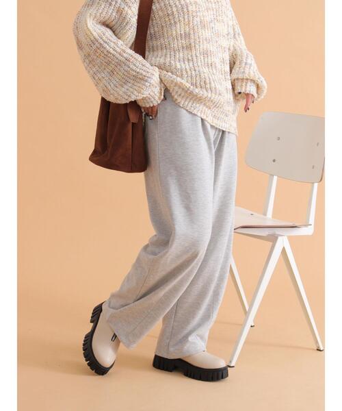 ehka sopo（エヘカソポ）の「カーブスウェットパンツ（スウェットパンツ・レディース・グレー/キナリ/ブラック・F）」の17枚目の写真