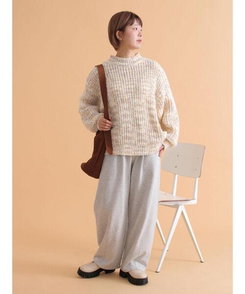 ehka sopo（エヘカソポ）の「カーブスウェットパンツ（スウェットパンツ・レディース・グレー/キナリ/ブラック・F）」の20枚目の写真