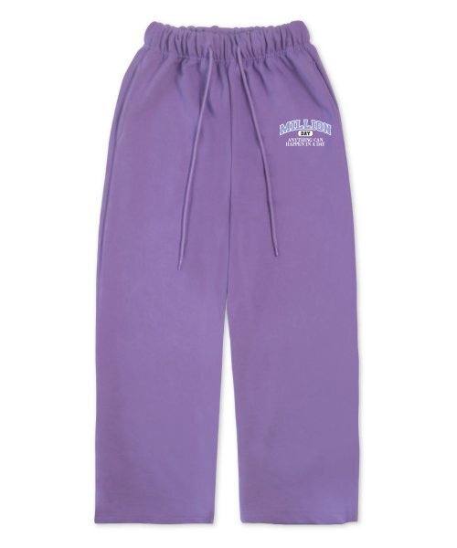 MILLION DAY(ミリオンデイ)の「MILLION CAMPUS WIDE PANTS(スウェットパンツ・レディース・ホワイト・MEDIUM)」の1枚目の写真