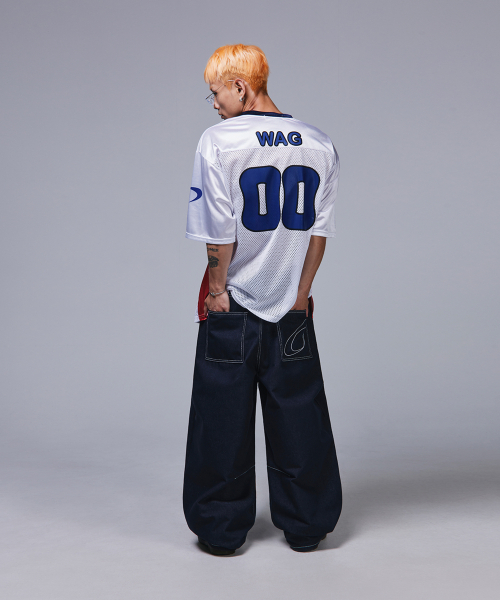 SCALLYWAG（スカリーワグ）の「ホワイトロゴ生地ダートデニム[インディゴ]（デニムパンツ・レディース・その他・X-LARGE/SMALL/MEDIUM/LARGE）」の13枚目の写真