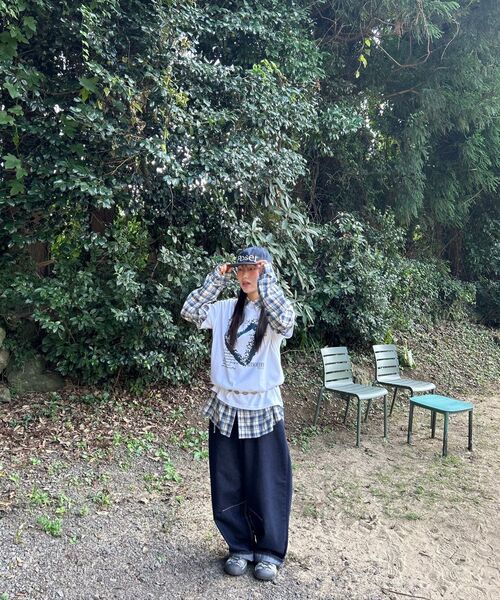 SCALLYWAG（スカリーワグ）の「ホワイトロゴ生地ダートデニム[インディゴ]（デニムパンツ・レディース・その他・X-LARGE/SMALL/MEDIUM/LARGE）」の5枚目の写真