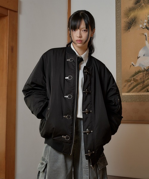 セール】ファイヤーマンバックル刺繍MA-1ジャケット（ブルゾン）｜狐独