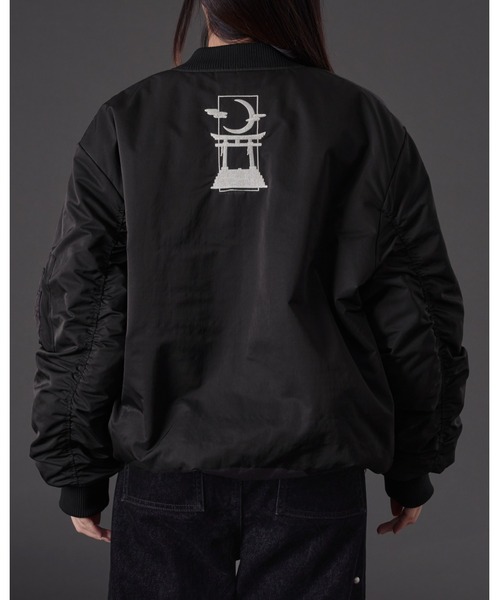 セール】ファイヤーマンバックル刺繍MA-1ジャケット（ブルゾン）｜狐独