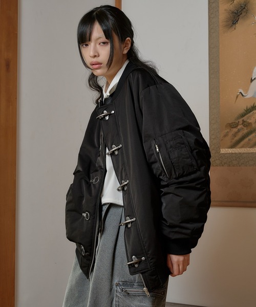 ファイヤーマンバックル刺繍MA-1ジャケット（ブルゾン）｜狐独（コドク