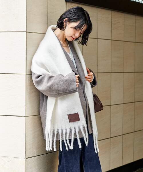 FREAK'S STORE（フリークスストア）の「ボリュームフリンジマフラー（マフラー・レディース・オフホワイト/ライトグレー/ブラウン/レッド・ONE SIZE）」の16枚目の写真