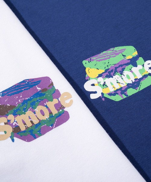 S'more(スモア)の「S'more/Pop Color Gear Back Print Tee ポップ配色ギアバックプリントロンTEE(Tシャツ/カットソー・レディース・ホワイト/ブルー・MEDIUM/LARGE/X-LARGE/SMALL)」の5枚目の写真