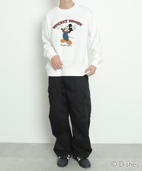 Disney(ディズニー)の「∴WEGO/MICKEYサガラ刺繍スウェット(スウェット・メンズ・オフホワイト/スミクロ・MEDIUM/LARGE)」の8枚目の写真