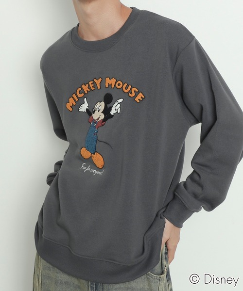 denim dungareeミッキーコラボサガラワッペンスウェット01 denim