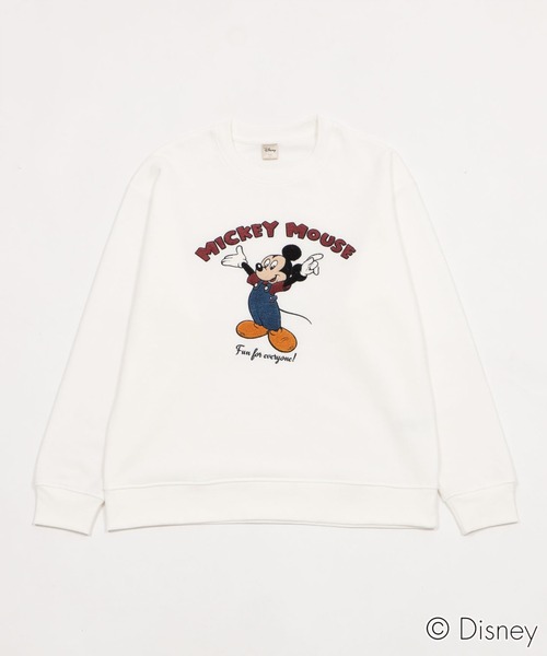 Disney(ディズニー)の「∴WEGO/MICKEYサガラ刺繍スウェット(スウェット・メンズ・オフホワイト/スミクロ・MEDIUM/LARGE)」の13枚目の写真