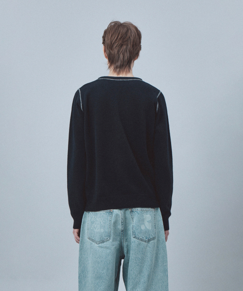 Rest&Recreation(レストアンドレクリエーション)の「STITCH WOOL KNIT CARDIGAN - NAVY(ニット/セーター・メンズ・その他・ONE)」の5枚目の写真