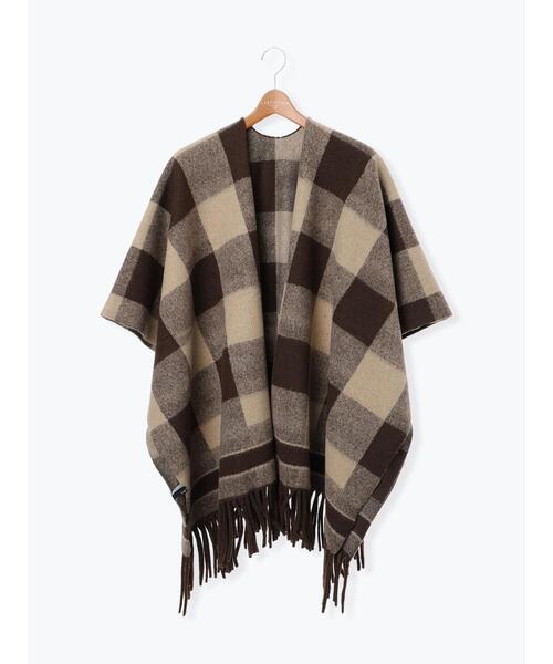 Lugnoncure（ルノンキュール）の「ブロックチェックポンチョ（ストール/ショール・レディース・ブラック/ブラウン・F）」の10枚目の写真