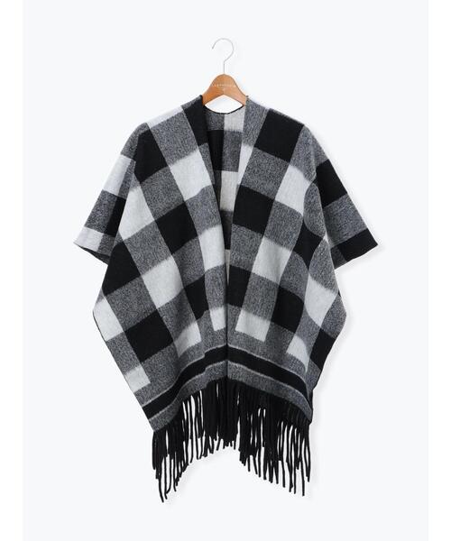 Lugnoncure（ルノンキュール）の「ブロックチェックポンチョ（ストール/ショール・レディース・ブラック/ブラウン・F）」の11枚目の写真