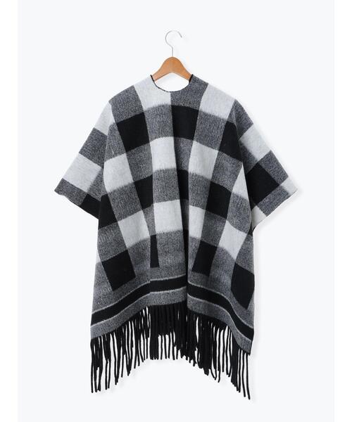 Lugnoncure（ルノンキュール）の「ブロックチェックポンチョ（ストール/ショール・レディース・ブラック/ブラウン・F）」の12枚目の写真