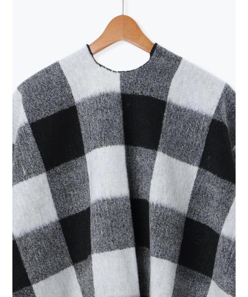 Lugnoncure（ルノンキュール）の「ブロックチェックポンチョ（ストール/ショール・レディース・ブラック/ブラウン・F）」の16枚目の写真