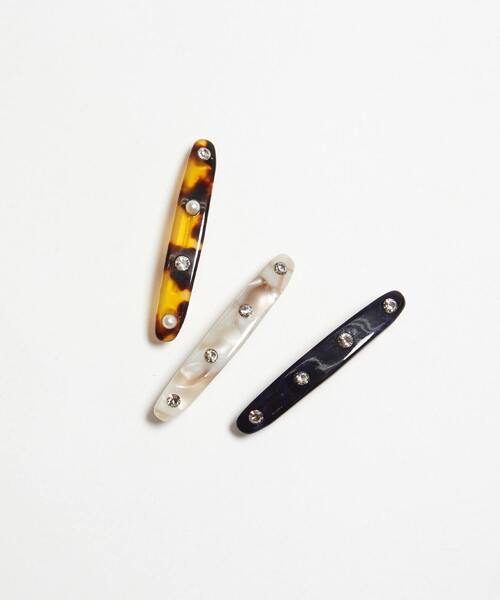 martinique（マルティニーク）の「【MALUS /マリュス】Barrette Small（バレッタ/ヘアクリップ・レディース・ホワイト/ブラウン/ネイビー・FREE）」の6枚目の写真
