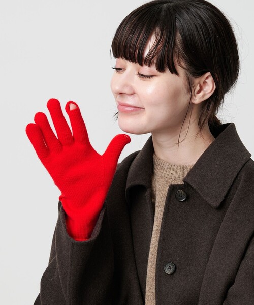 BEAUTY&YOUTH UNITED ARROWS（ビューティーアンドユースユナイテッドアローズ）の「ウールカシミヤ スリット グローブ（手袋・レディース・レッド/ダークブラウン・FREE）」の6枚目の写真