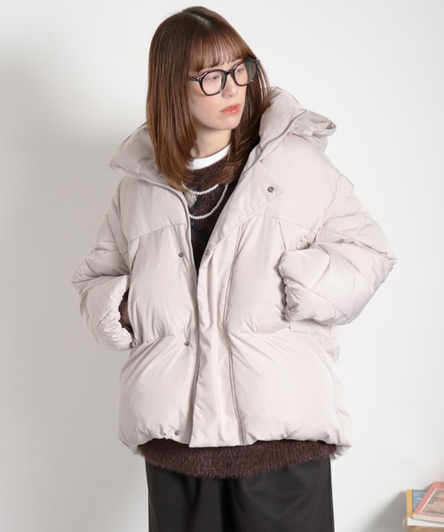 cepo（セポ）の「〈2way〉エアコンパフハーフジャケット（ダウンジャケット/コート・レディース・チャコール/ベージュ/ブラック/グレー・M/L）」の4枚目の写真