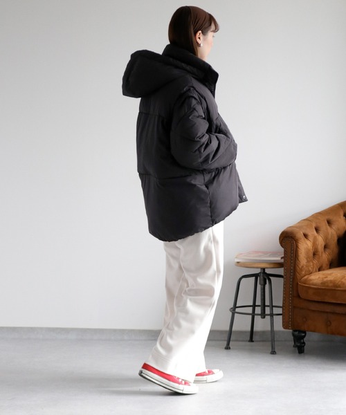 cepo（セポ）の「〈2way〉エアコンパフハーフジャケット（ダウンジャケット/コート・レディース・チャコール/ベージュ/ブラック/グレー・M/L）」の9枚目の写真