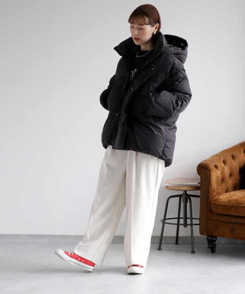 cepo（セポ）の「〈2way〉エアコンパフハーフジャケット（ダウンジャケット/コート・レディース・チャコール/ベージュ/ブラック/グレー・M/L）」の7枚目の写真