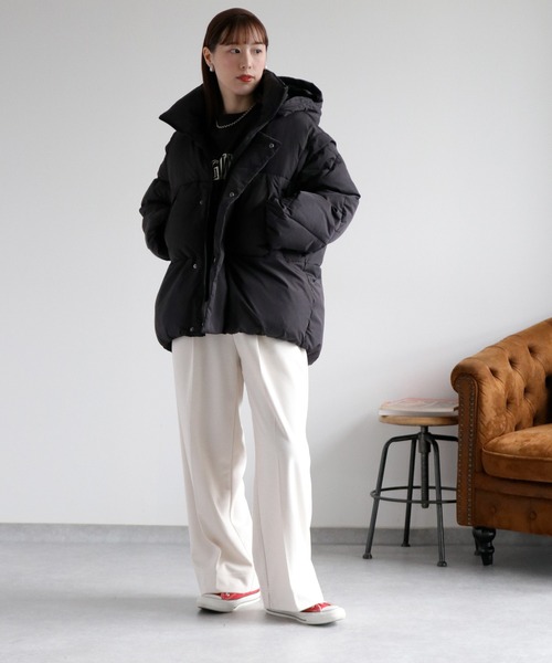 cepo（セポ）の「〈2way〉エアコンパフハーフジャケット（ダウンジャケット/コート・レディース・チャコール/ベージュ/ブラック/グレー・M/L）」の10枚目の写真